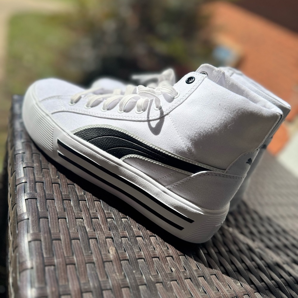 White and Black High-Top Sneakers puma